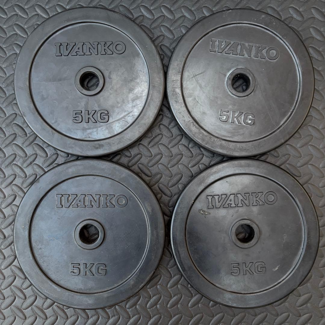 ivanko ラバープレート　5kg×4枚　穴径29ミリ　ホームジム