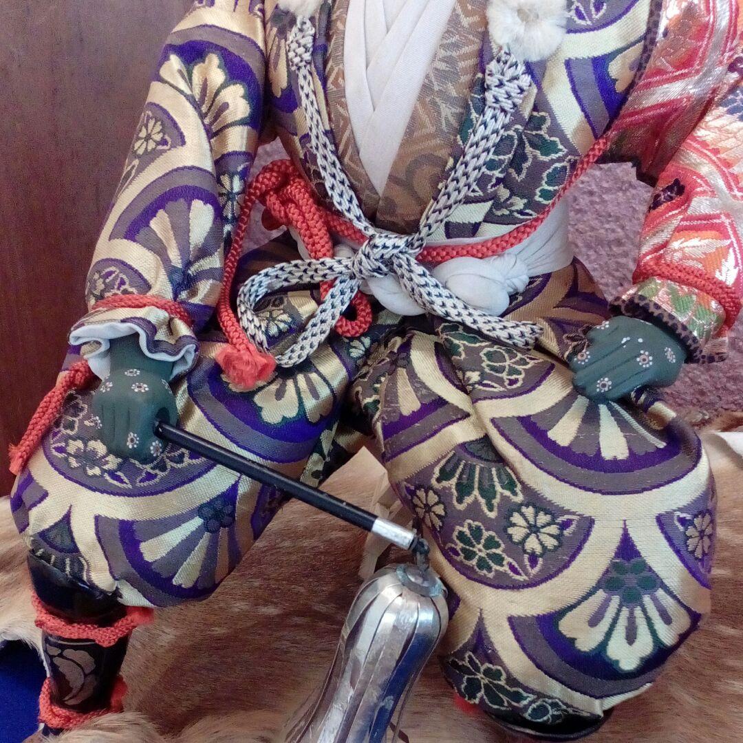 海外コレクター向名工人形師時代超絶技巧清村金豊初代作威風堂々　武将飾り当時置物品
