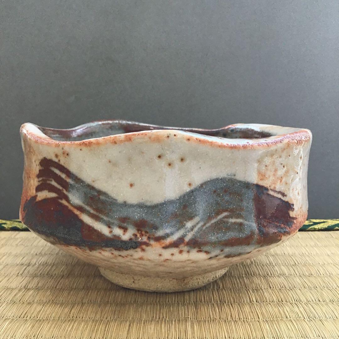 茶道具 茶碗 志野茶碗   拝土窯  伝 水野古麦 造　共箱 N20C