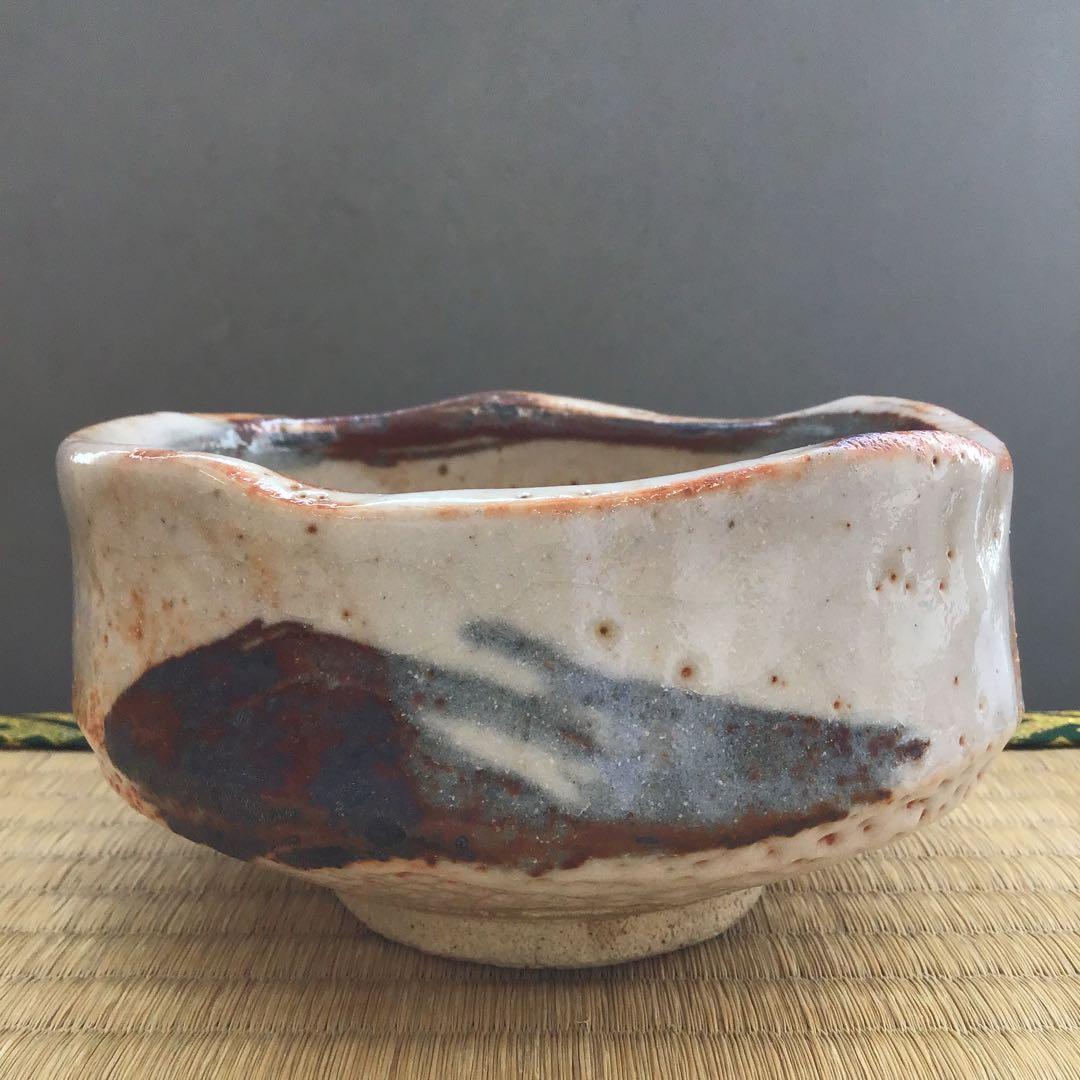 茶道具 茶碗 志野茶碗   拝土窯  伝 水野古麦 造　共箱 N20C