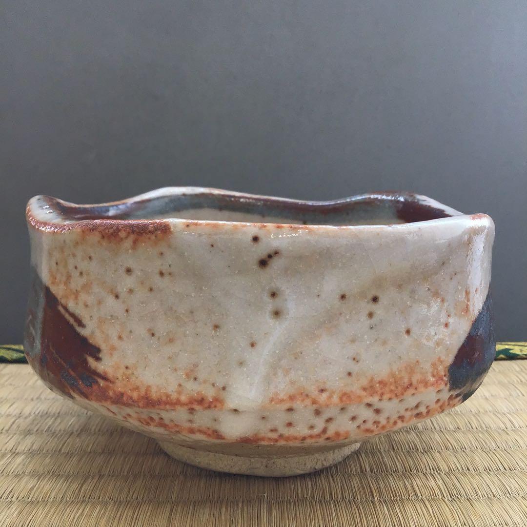茶道具 茶碗 志野茶碗   拝土窯  伝 水野古麦 造　共箱 N20C