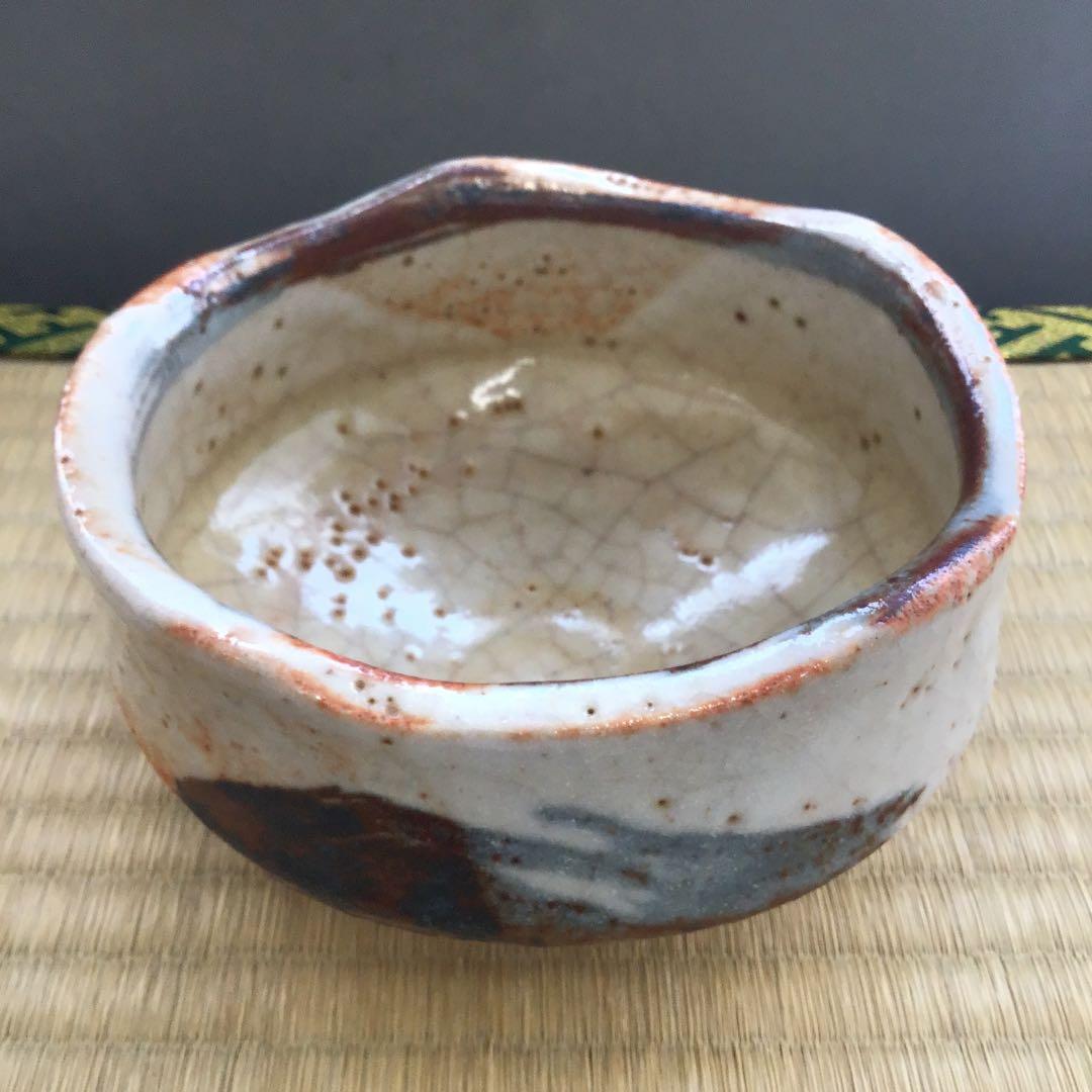 茶道具 茶碗 志野茶碗   拝土窯  伝 水野古麦 造　共箱 N20C