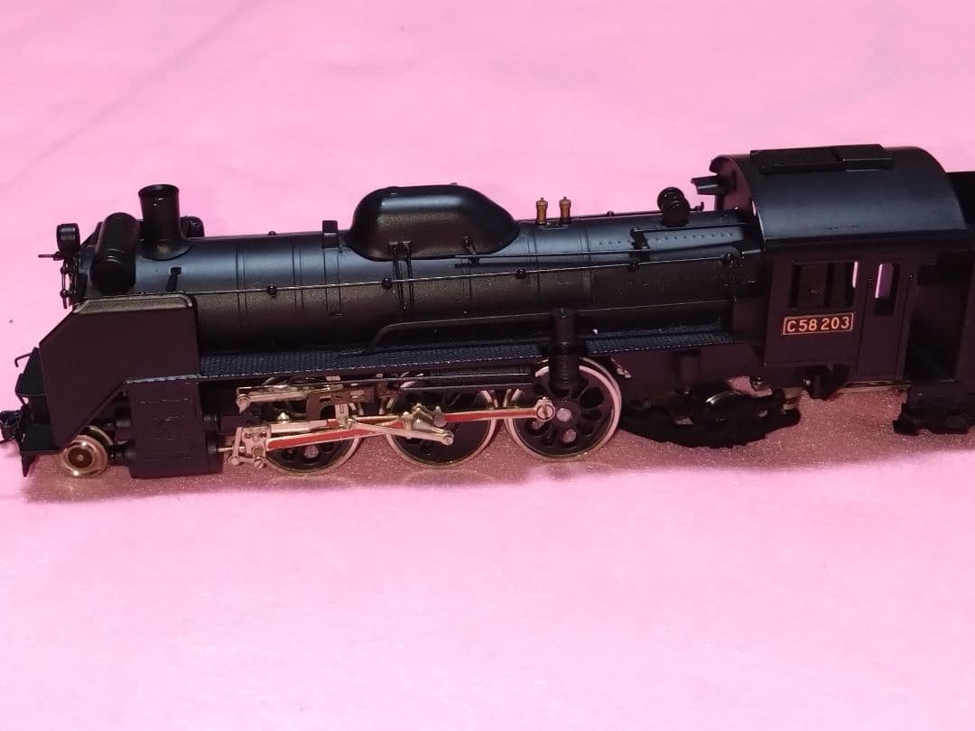 HOゲージ C58形 蒸機機関車 208号機　（金属製・宮沢模型製) 中古品