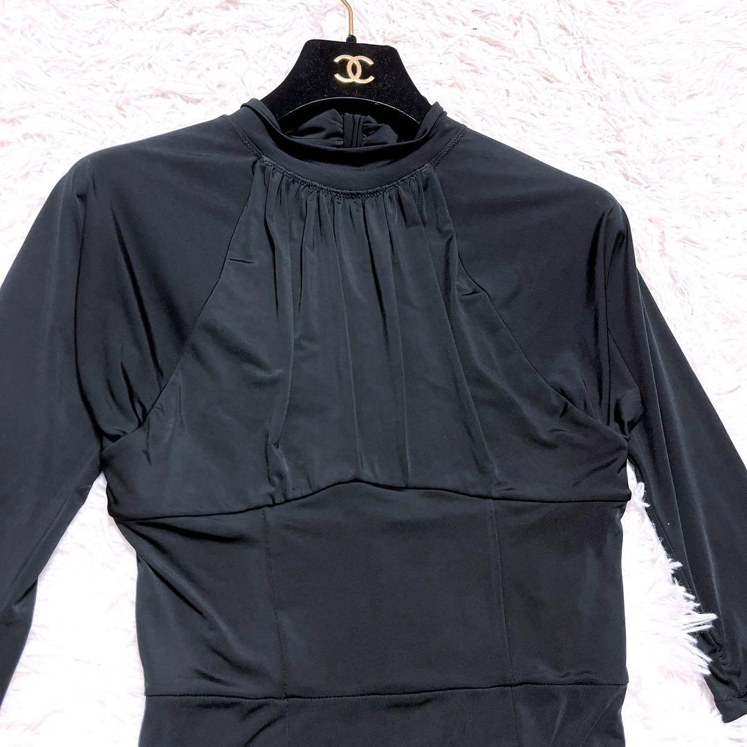 新品 チャコット 社交 ダンス 衣装 ワンピース ドレス リボン ロング 黒