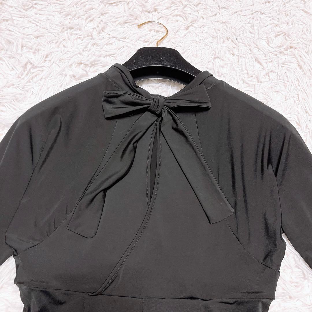 新品 チャコット 社交 ダンス 衣装 ワンピース ドレス リボン ロング 黒
