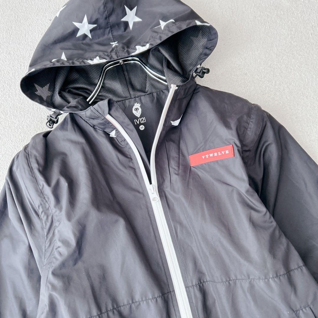 V12 ゴルフ ナイロン ジャケット ジャンパー ブルゾン パーカー 星柄