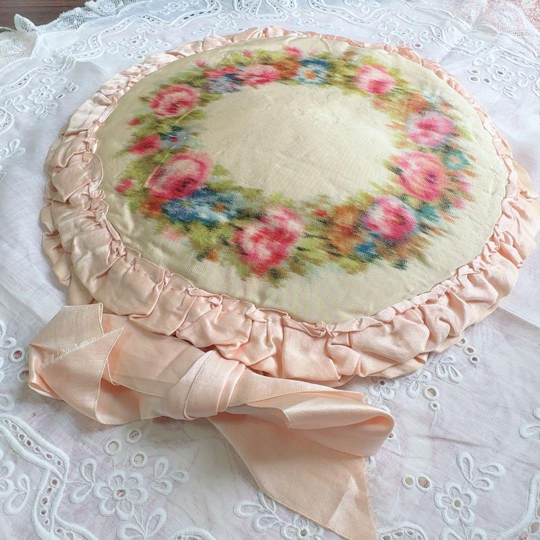 セール　フランスアンティーク　ぼかし織　ランジェリーケース　ハンキーケース