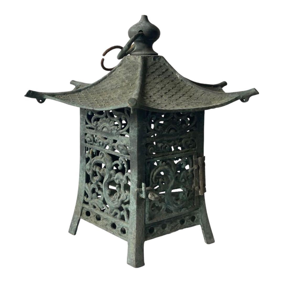 燈籠，古銅製，古董，時代物