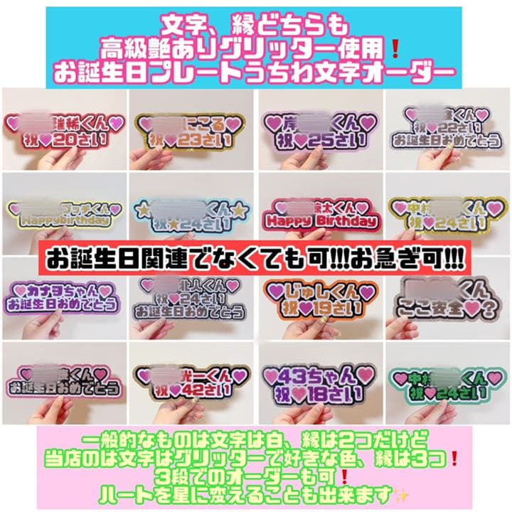 【お急ぎオーダー可！】本人不在の誕生日会 うちわ文字オーダー  お誕生日プレート