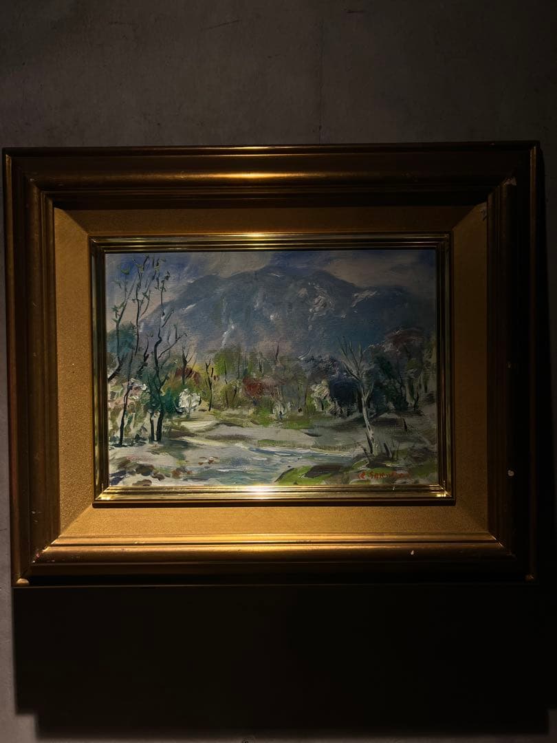 櫻井慶治　【雪景色】肉筆油彩画　直筆サインあり