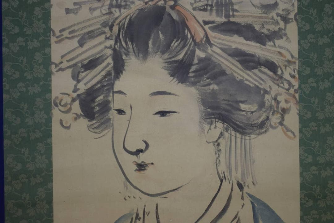 不詳/作者不明/舞妓/美人画/布袋屋掛軸HH-733