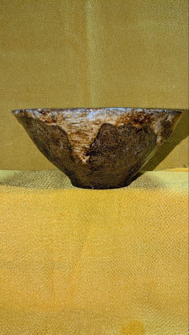 石茶碗、石彫刻茶碗、日本人制作、倉田辰彦作