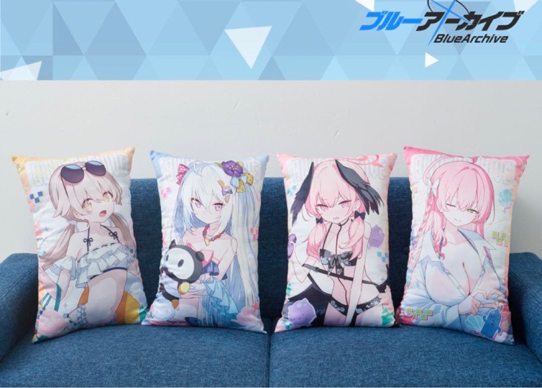 ブルーアーカイブ　ビジュアルアートクッション水着ver.　全種セット