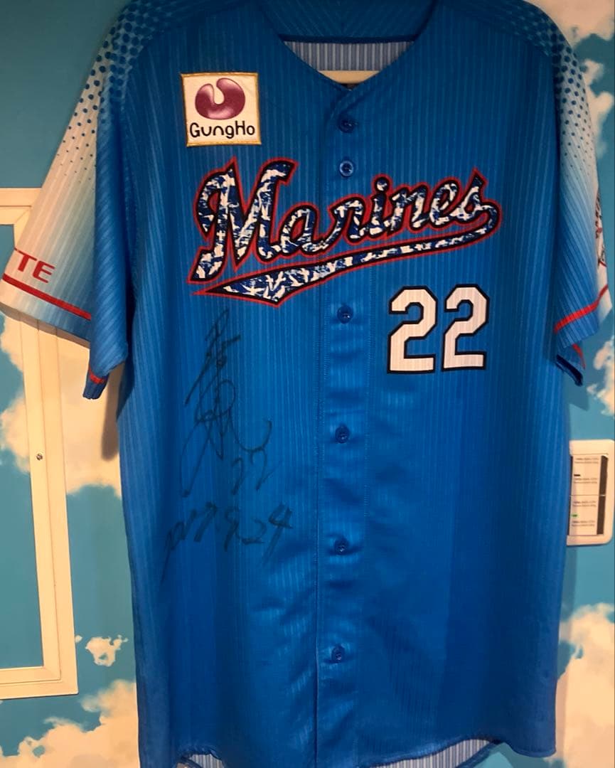 千葉ロッテ　田村龍弘　実使用　ユニフォーム