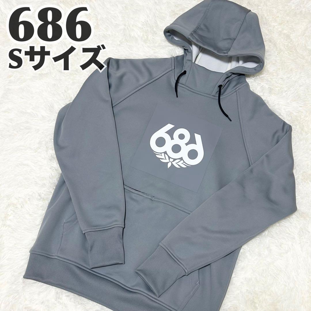 美品✨686 グレー　ウェア　撥水パーカー　スノボ　スキー　防寒