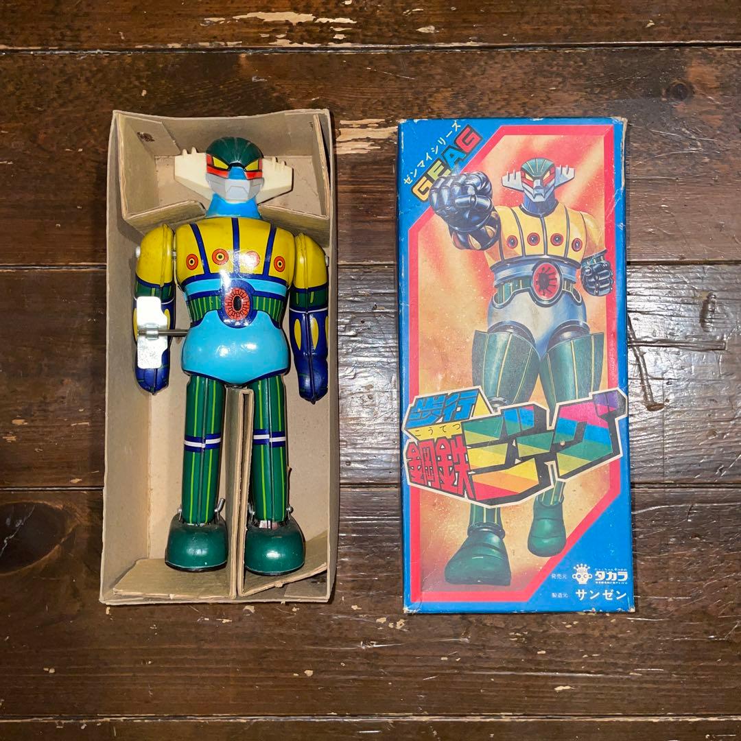 タカラ【鋼鉄ジーグ 】当時物ブリキ ゼンマイ歩行ロボットTIN TOY