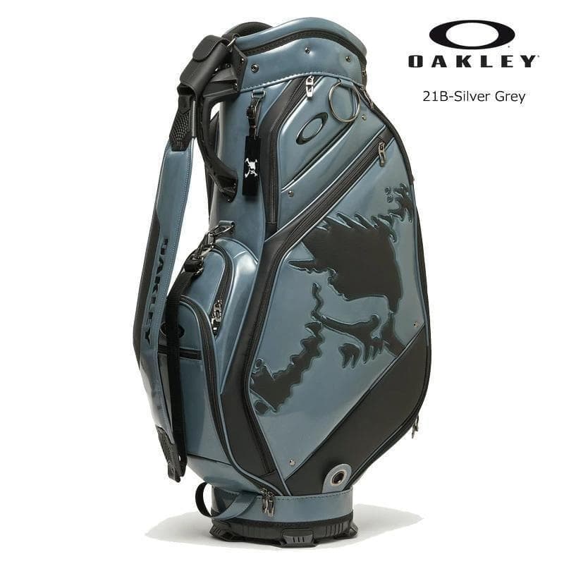 新品 オークリー OAKLEY スカル ゴルフ キャディバッグ シルバーグレー