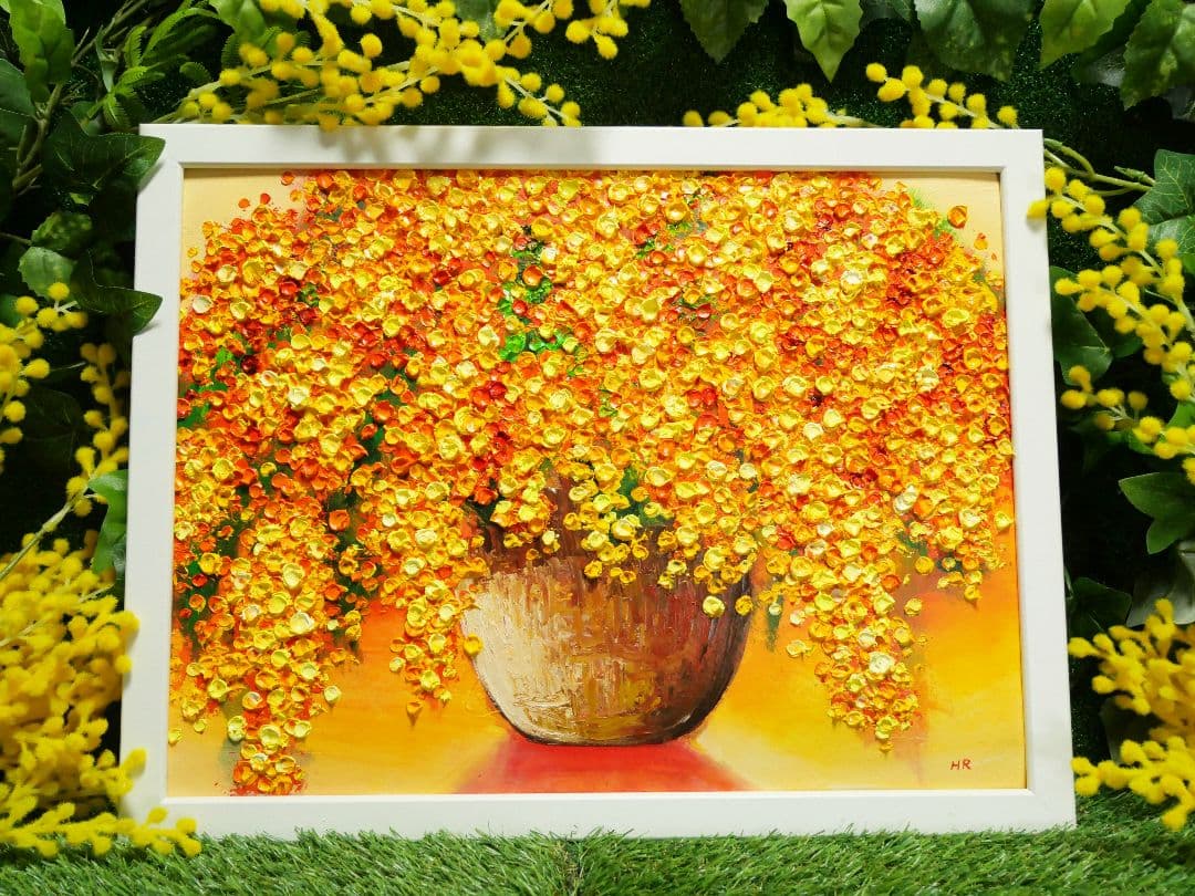 油絵 絵画 【ミモザ】