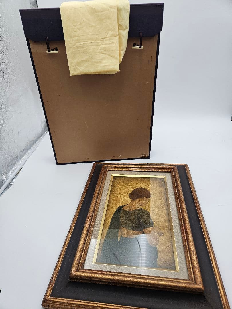 佐藤秀人 「ものおもい」女性像 旅の画家 繊細絵画世界 百貨店個展 豪華額装