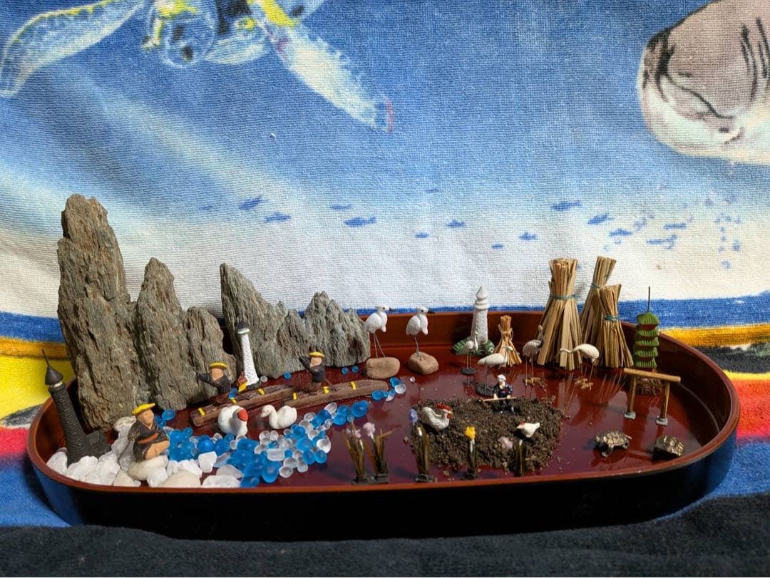 自然風景　ジオラマ　盆景　盆栽　箱庭　フィギュアセット
