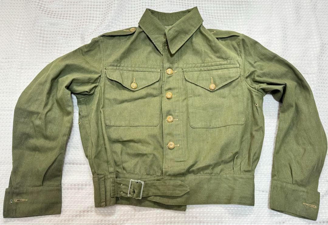 イギリス軍 実物 グリーンデニムジャケット