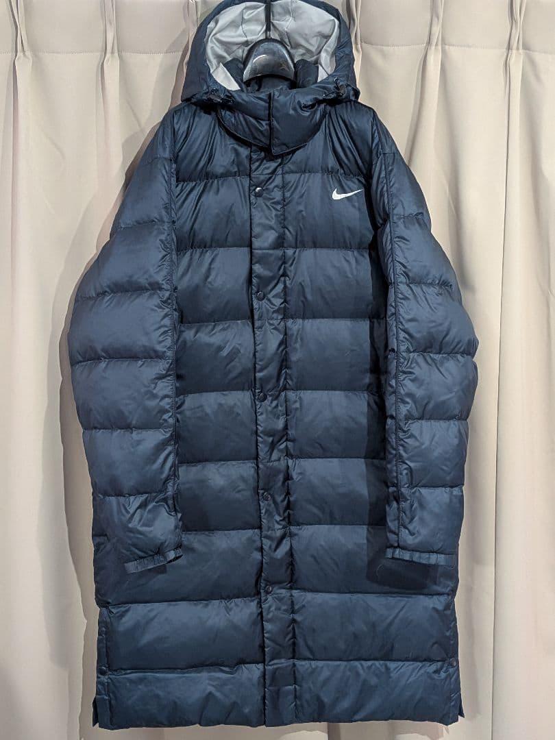 NIKE ナイキ ダウン ロング ベンチコート XL ネイビー ウォーマー