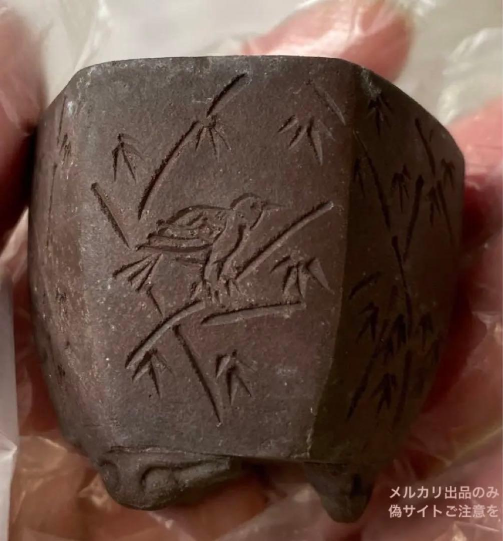 陶雀　雀　小品　盆栽鉢　アンティーク　(A) (A11)