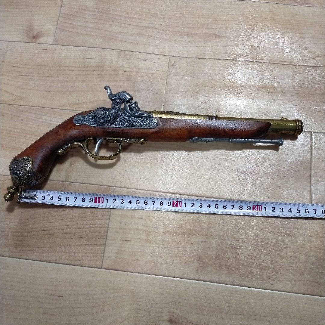 古風な装飾付きモデルガン 約34.5cm 飾り 工芸品