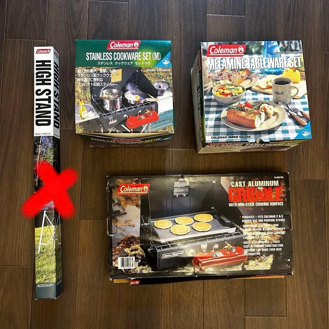 Coleman メラミンテーブル　クックウェアセット 鉄板