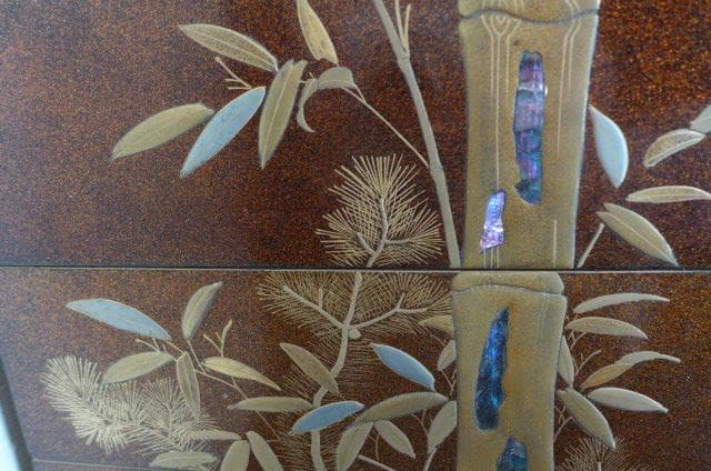 漆塗り重箱 花鳥風月 金箔装飾 木製漆器 時代物 重箱 螺鈿 松竹梅 高価な逸品