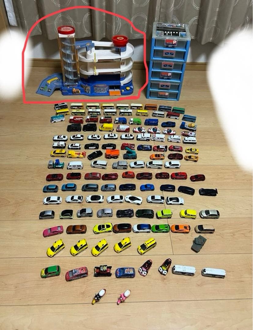 ミニカー、ミニカー収納ボックスのセット