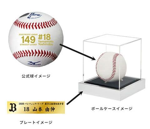 山本由伸投手　最多奪三振賞直筆サイン公式球(オリックスバファローズ)