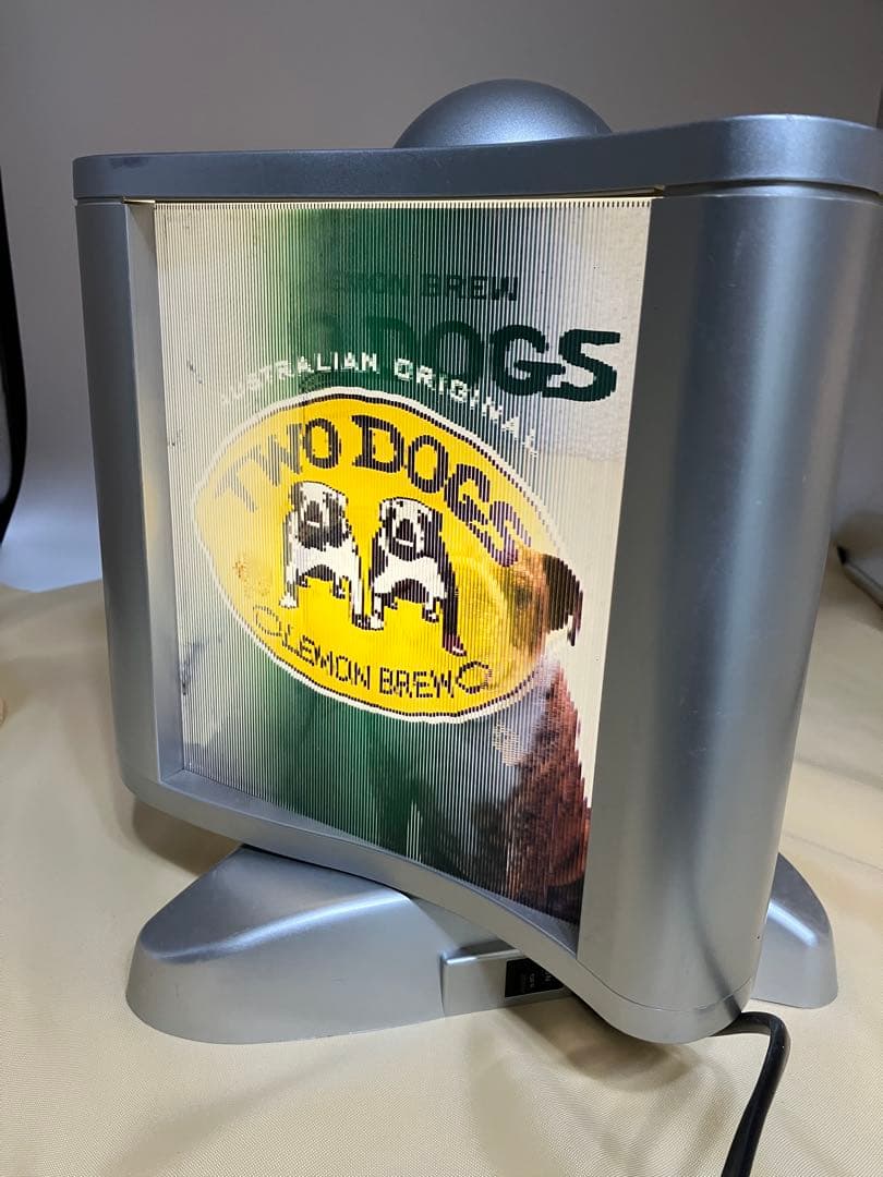レアTWO DOGS 回転ネオンサイン　ディスプレイ看板照明　レンチキュラー看板