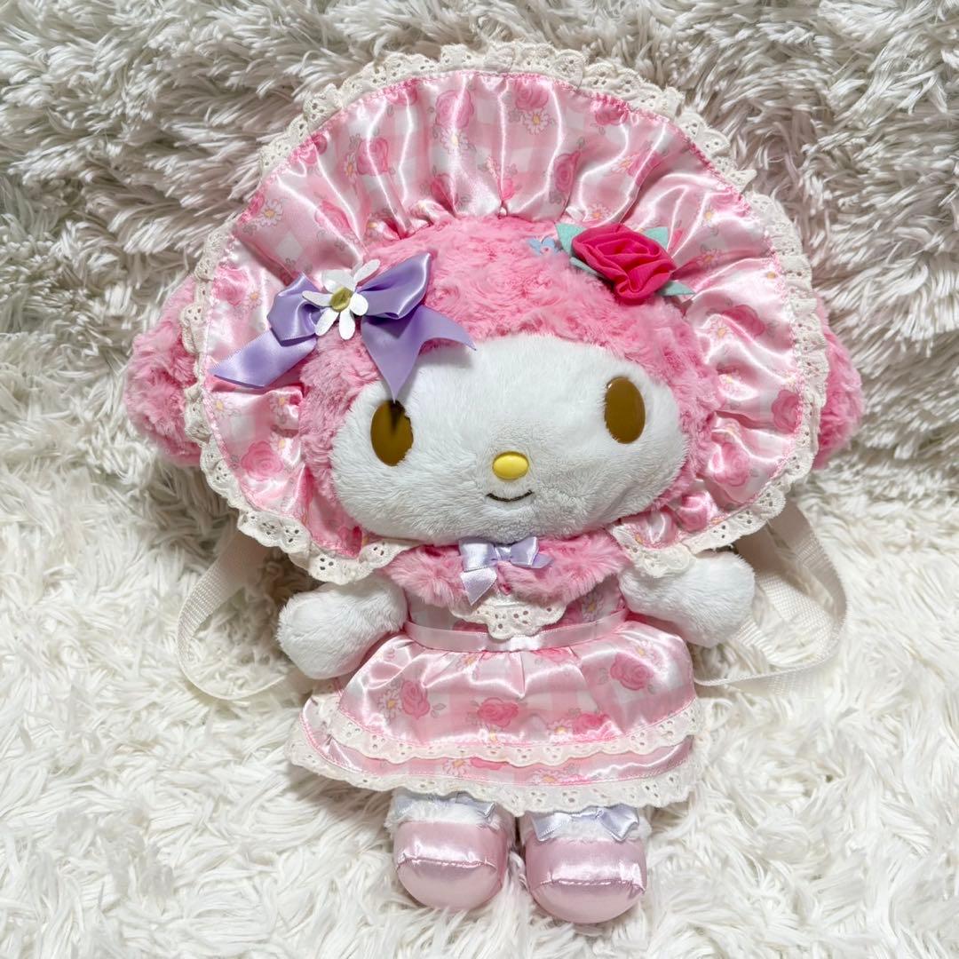 マイメロディ　ロリータ　ボンネット　ぬいぐるみリュック　薔薇柄　40周年限定