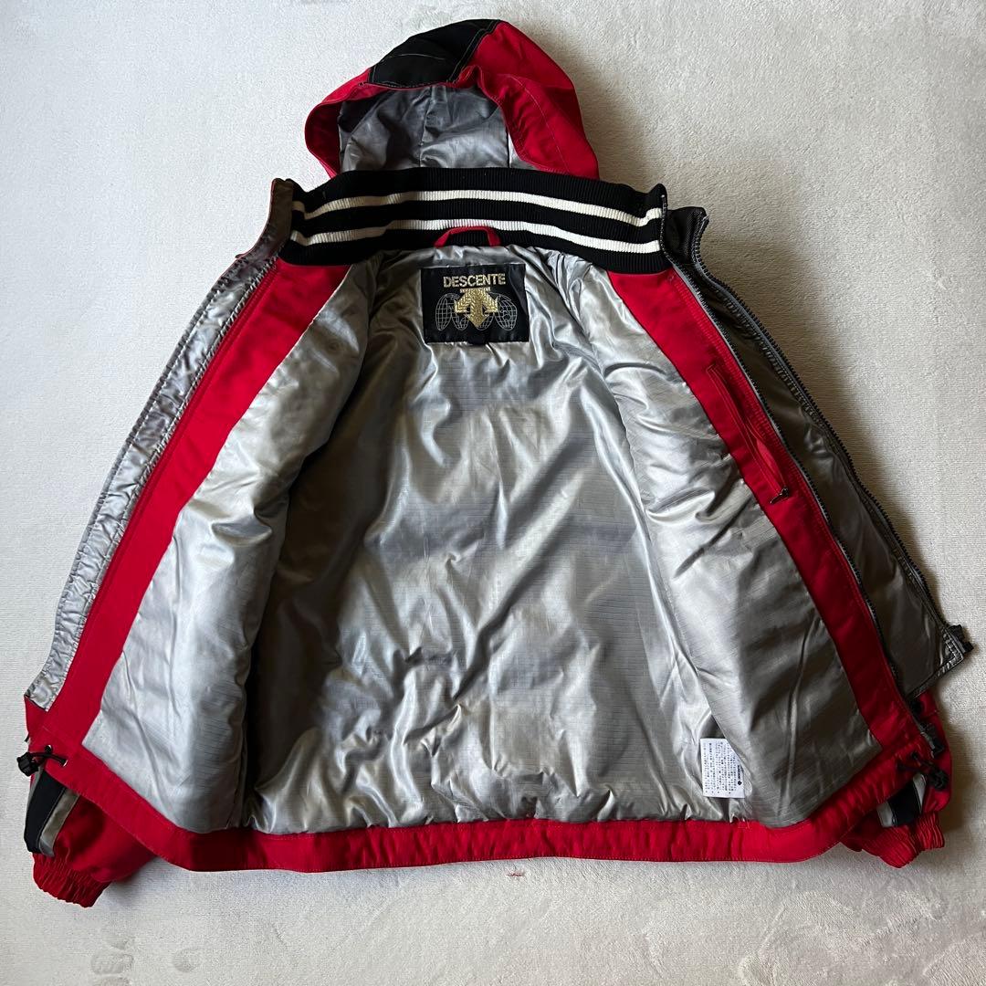 DESCENTE デサント 上L 下XL スキーウェア 上下 セットアップ 赤黒