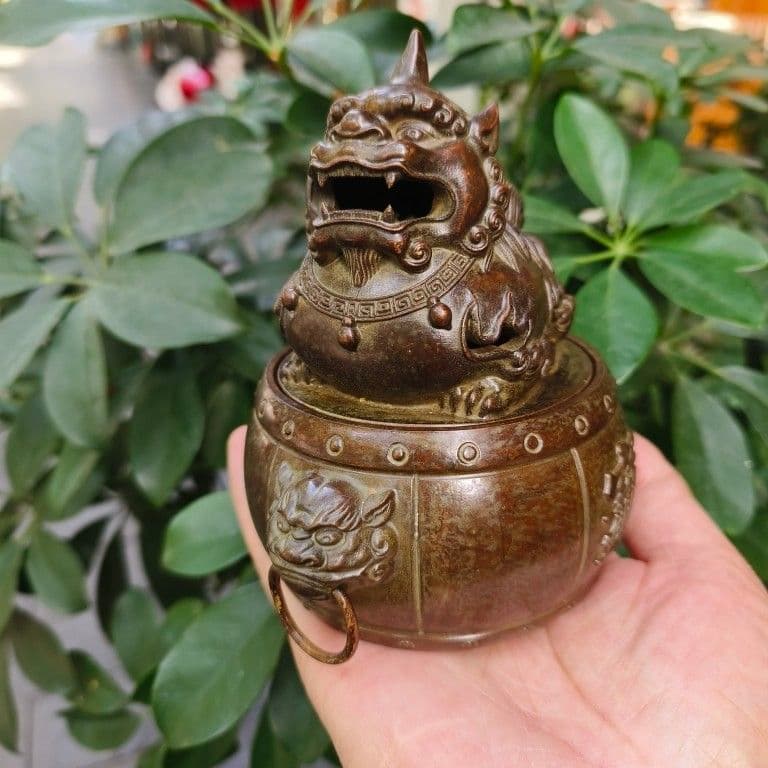 ダックのネコ香炉 茶道具　香道具 工芸品 美術品 置物