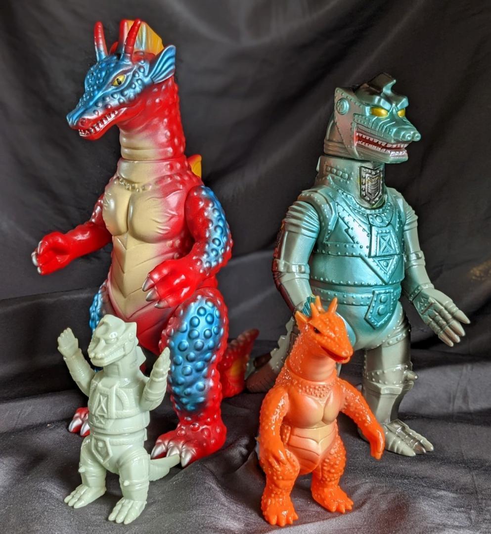 【バムⅡ】メカゴジラ２＆チタノザウルス（ブルマァク・Ｍ１号）ソフビ＋ミニ