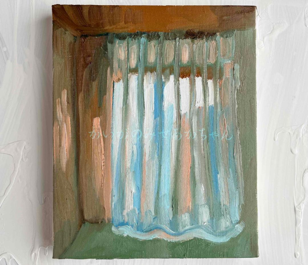 22×27㎝「部屋の中　８」油彩画・原画・F3