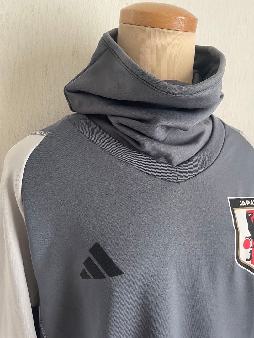 adidasアディダス JFA日本代表 フード付きジャージ グレー XLサイズ