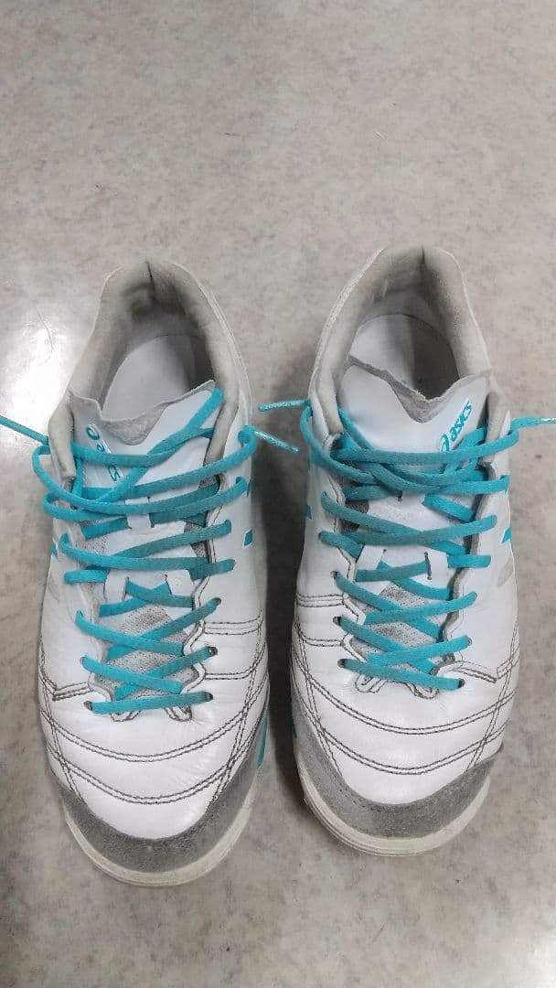 ASICS フットサルシューズ デスタッキホワイト/ターコイズ