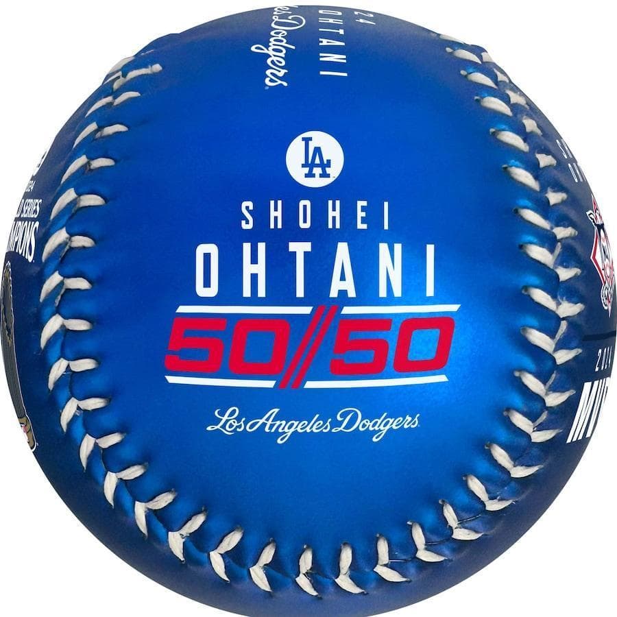 大谷翔平 2024MVP記念ボール ブルー 50/50ロゴ ドジャースMLB公式