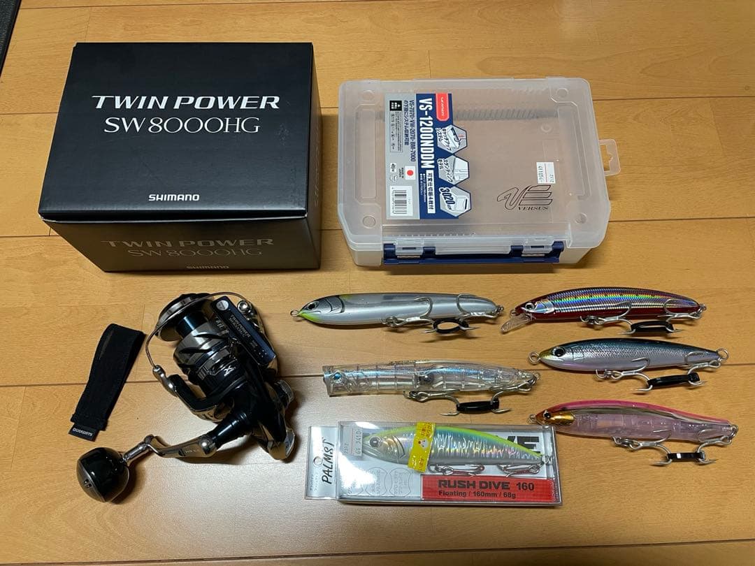 シマノ 21ツインパワーSW 8000HG + プラグ6本セット