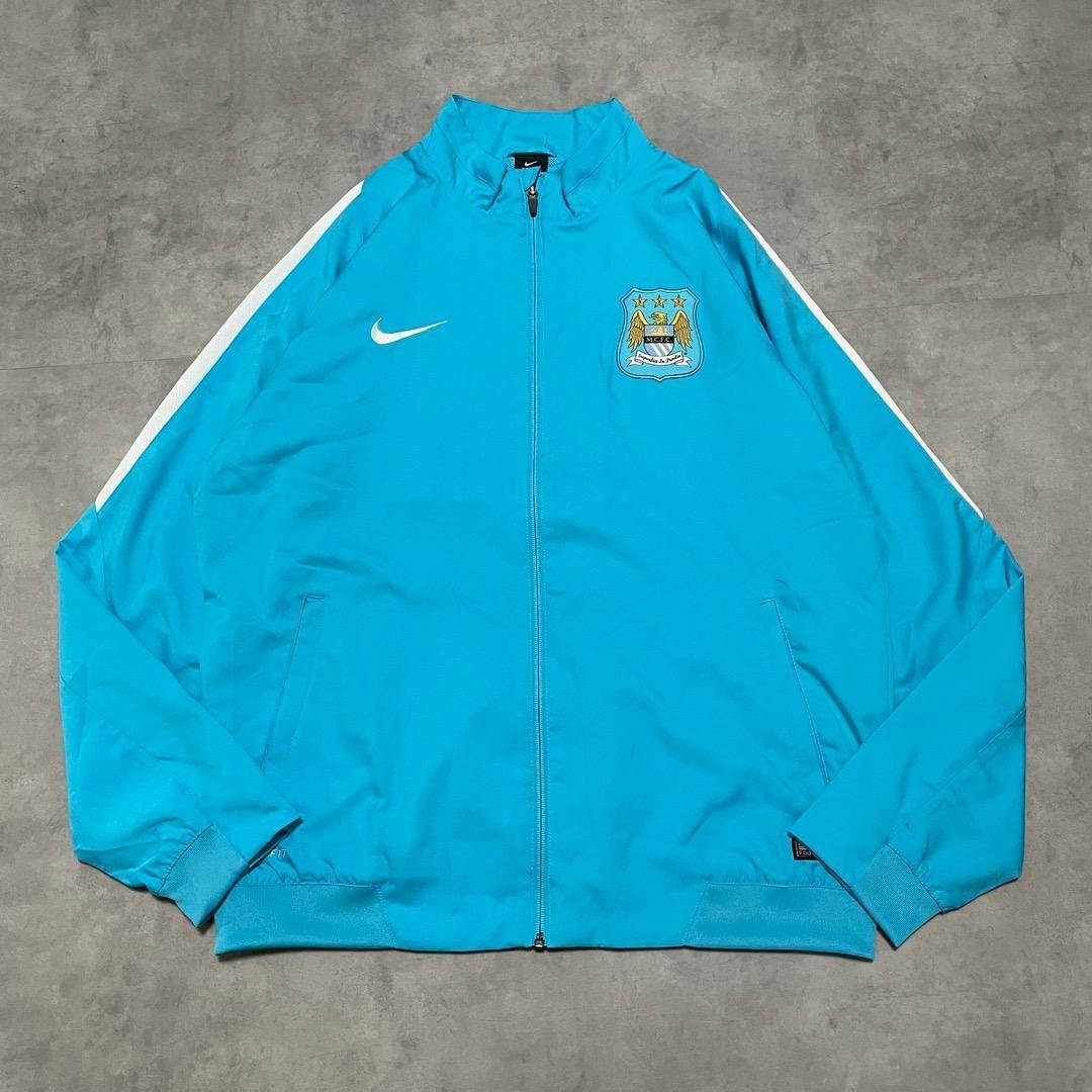ナイキ マンチェスターシティ サッカー ジャケット 古着 青 XL 16136