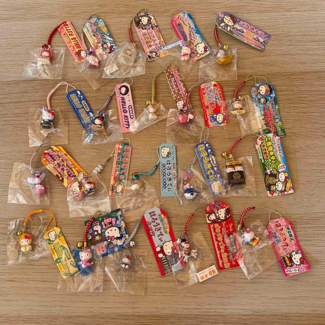 ⑤ご当地キティ　ストラップ　20個　バラ売り不可　根付け　ひらめ　湯沢温泉　駅伝
