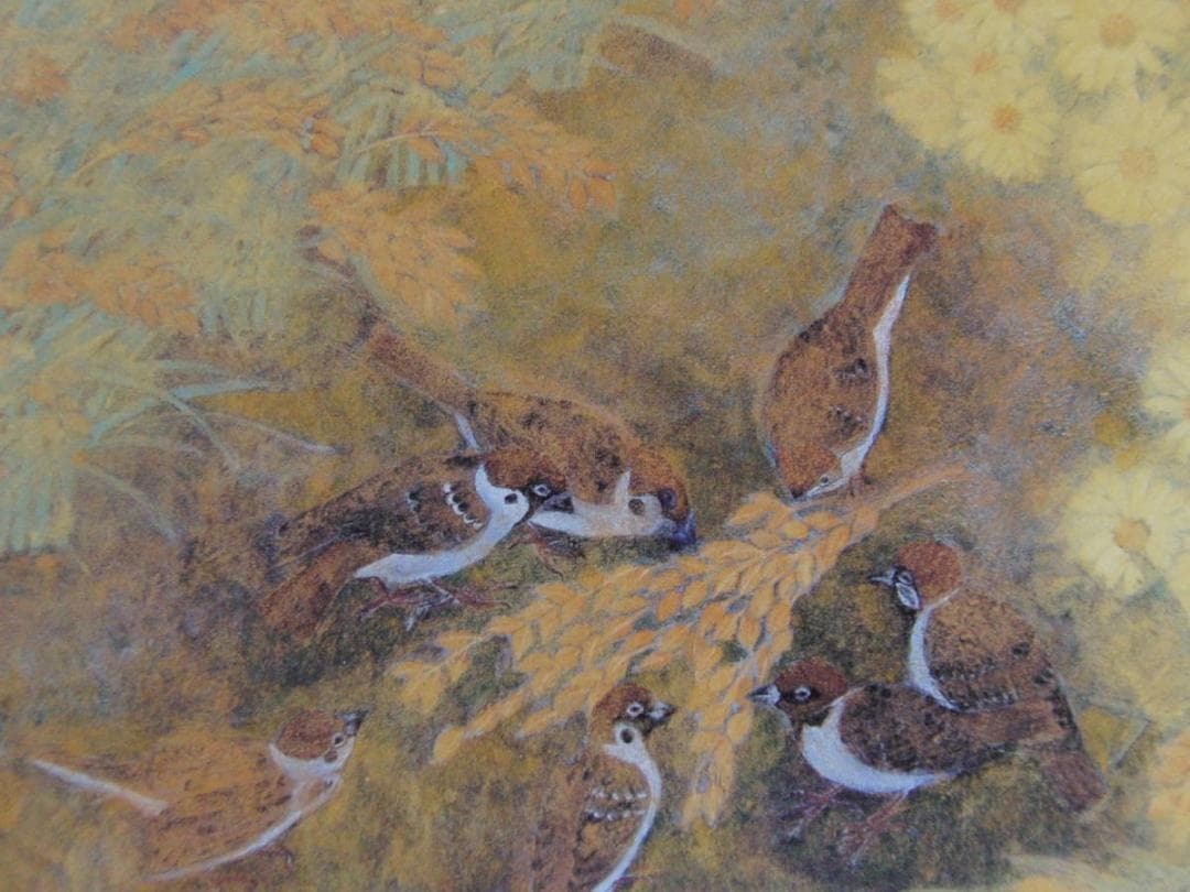 高橋淑子、【秋の宴】、希少な額装用画集より、新品額装付、状態良好