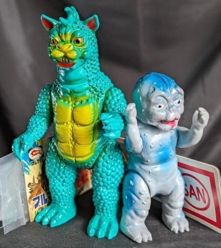 ガバラ＆ミニラ（ブルマァク復刻・マルサン）ソフビフィギュア２体セット