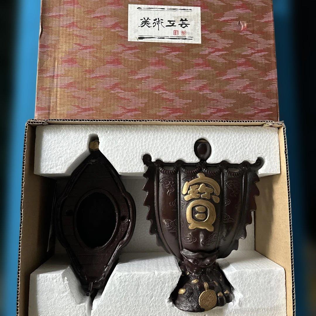 【HMZ719】高岡銅器　金属工芸品　宝船　置物　長期保管品