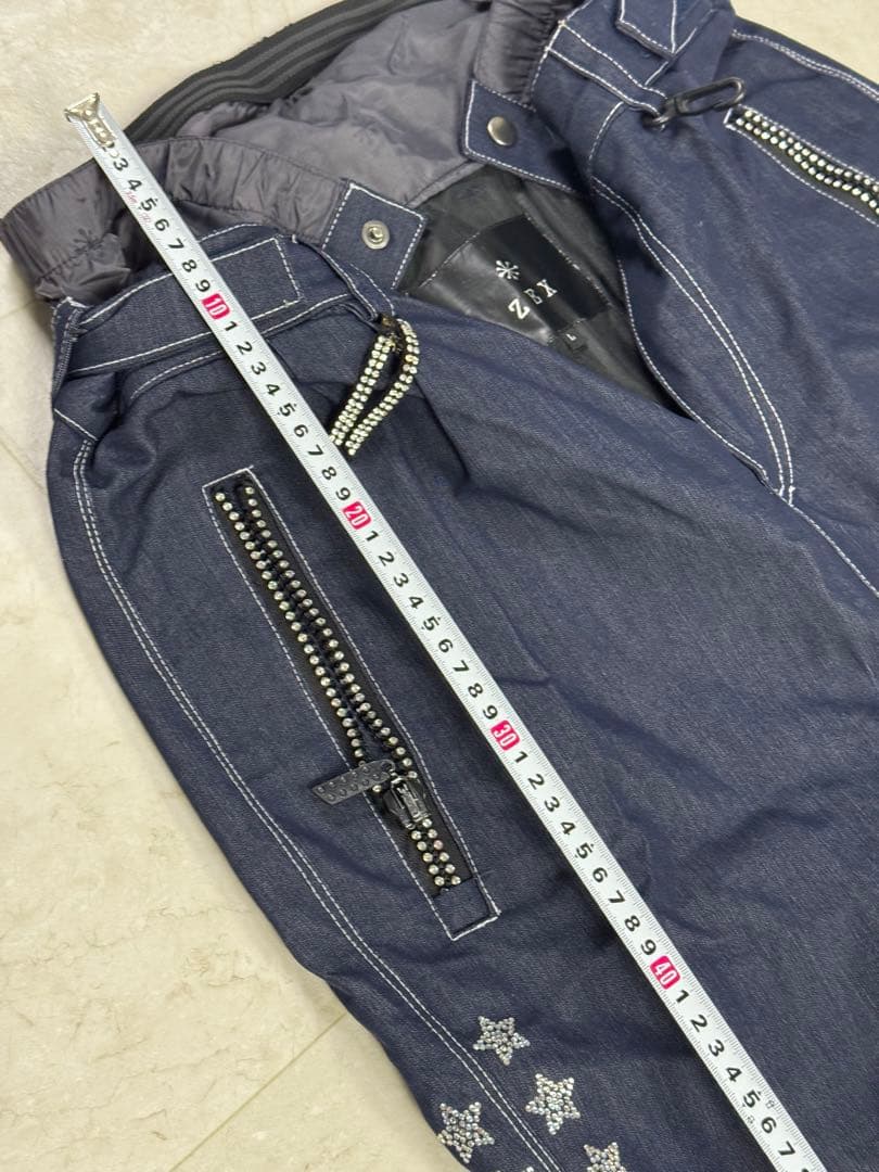 【ZEXスワロフスキー】⭐️激レア　上衣Ｍ・下L スノーボードウェアセット スカル