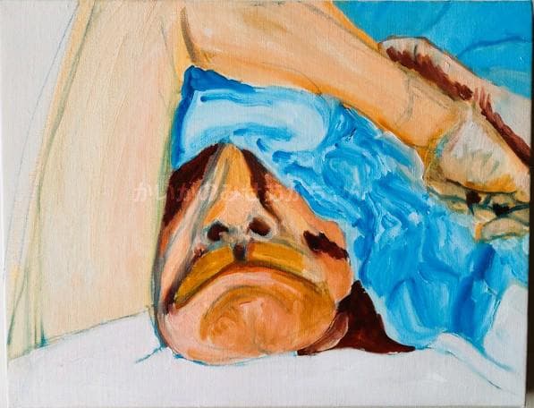 32×41㎝「　 むん　」油彩原画・F6