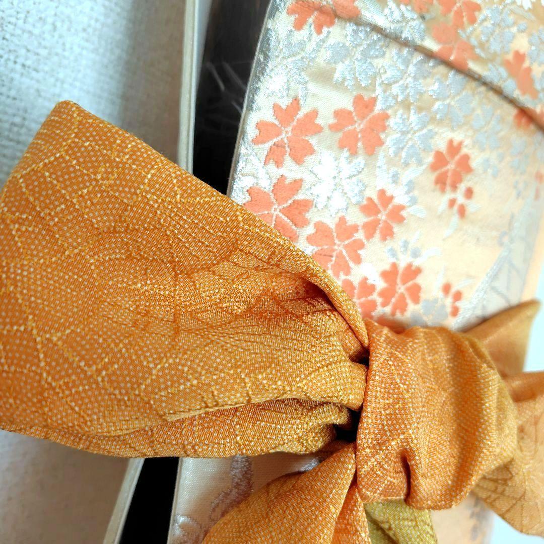 お琴カバー【橙】着物帯 ゆたん油単ハンドメイド 和楽器 正絹 袋帯 山田流
